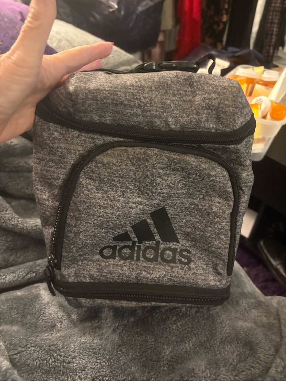 adidas Gray Heather Insulated Toiletry/Lunch Bag